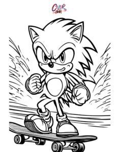 free printable sonic hedgehog coloring pages