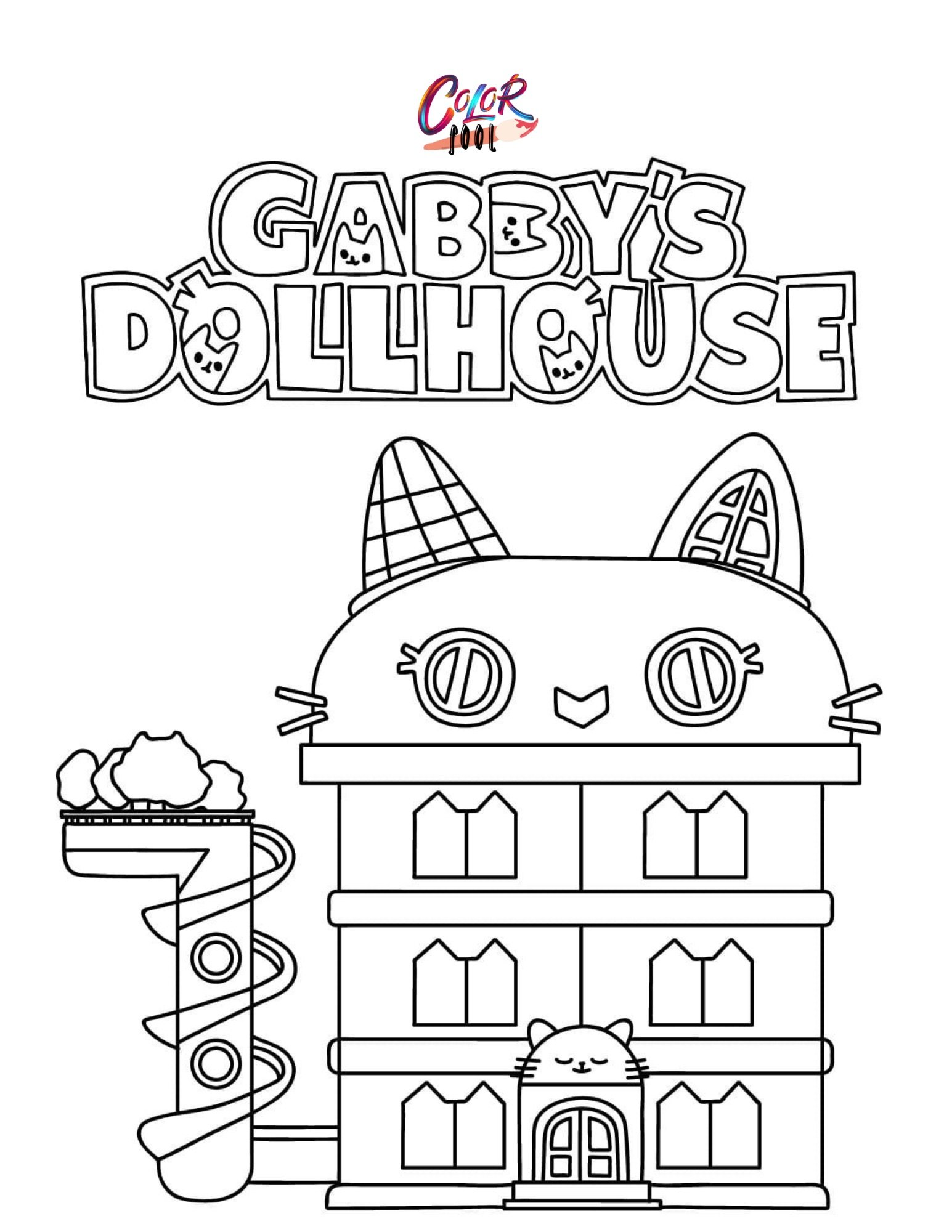 gabby dollhouse coloring page