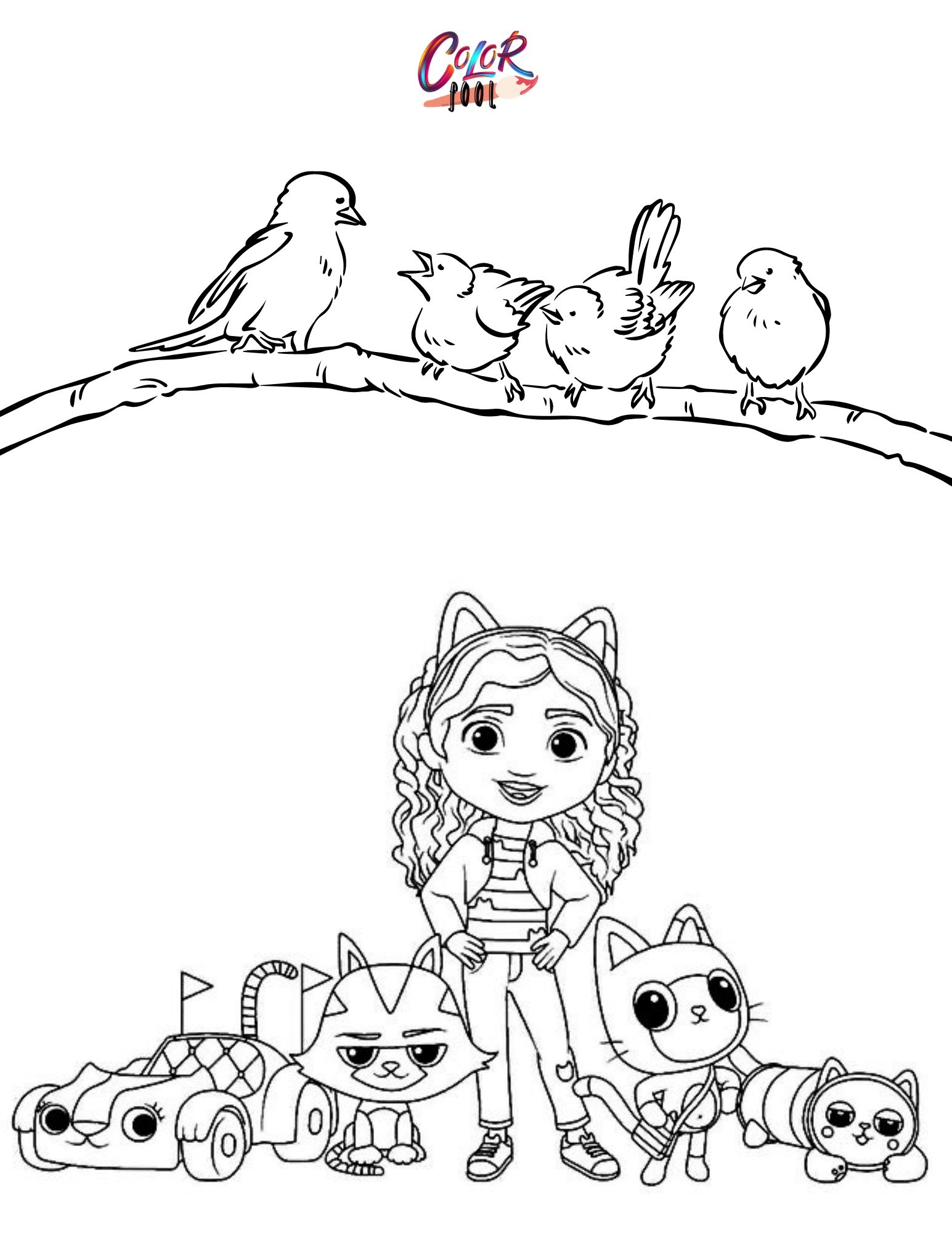 gabby's dollhouse coloring sheets