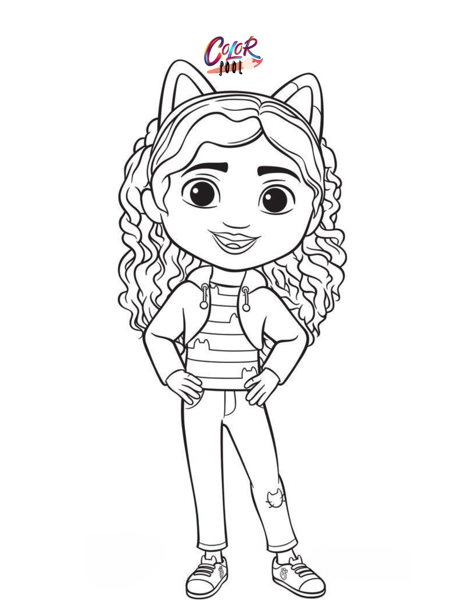 gabby dollhouse colouring page