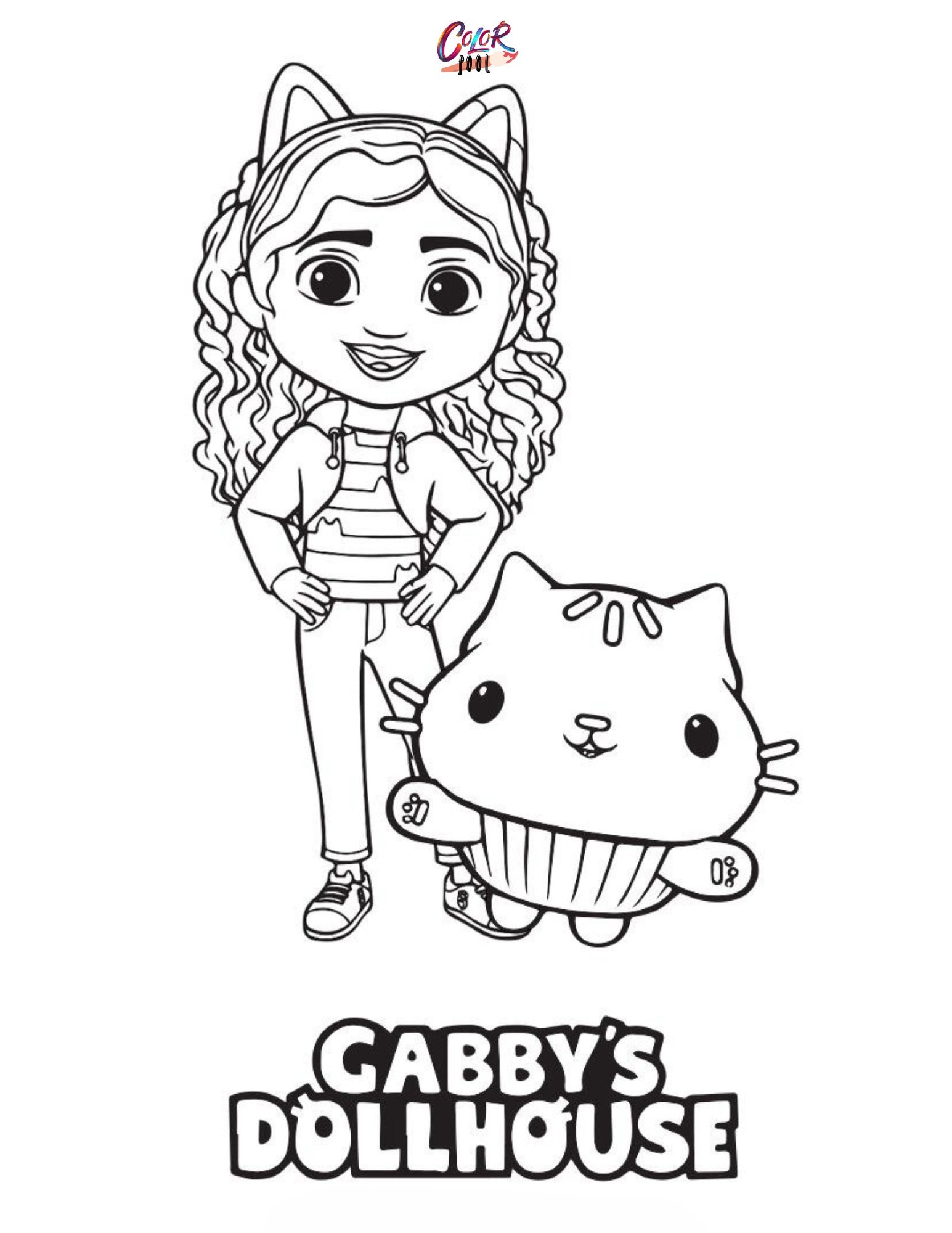 gabby dollhouse coloring sheet