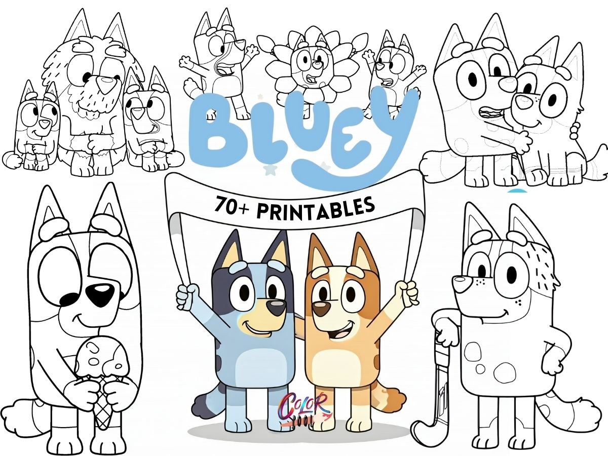 Bluey coloring sheets