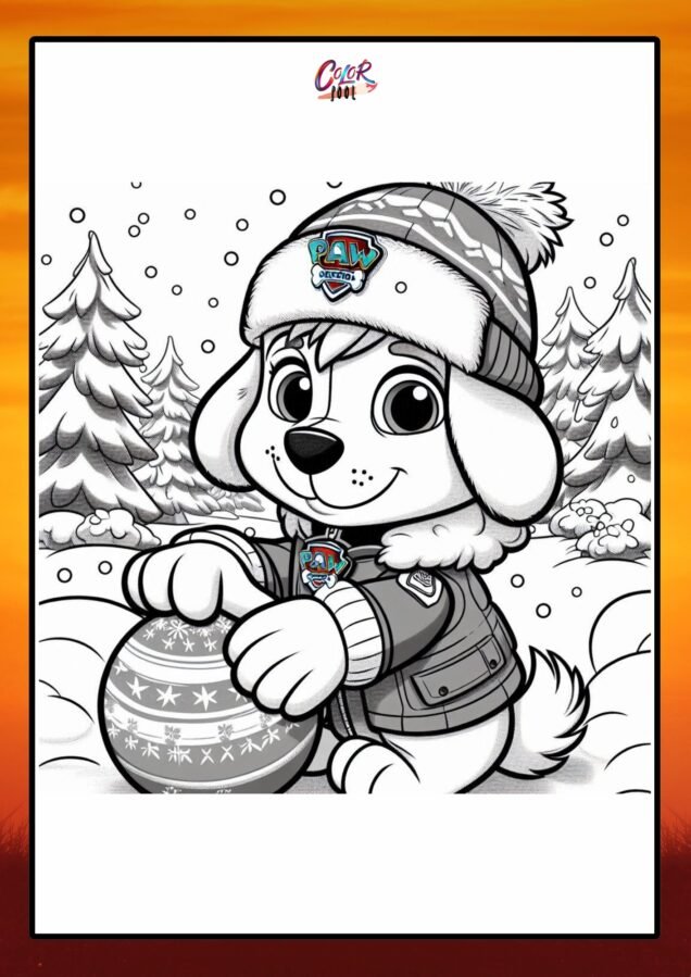 paw patrol christmas coloring pages​