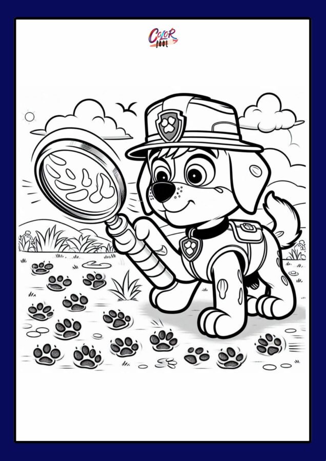 rocky paw patrol coloring page​