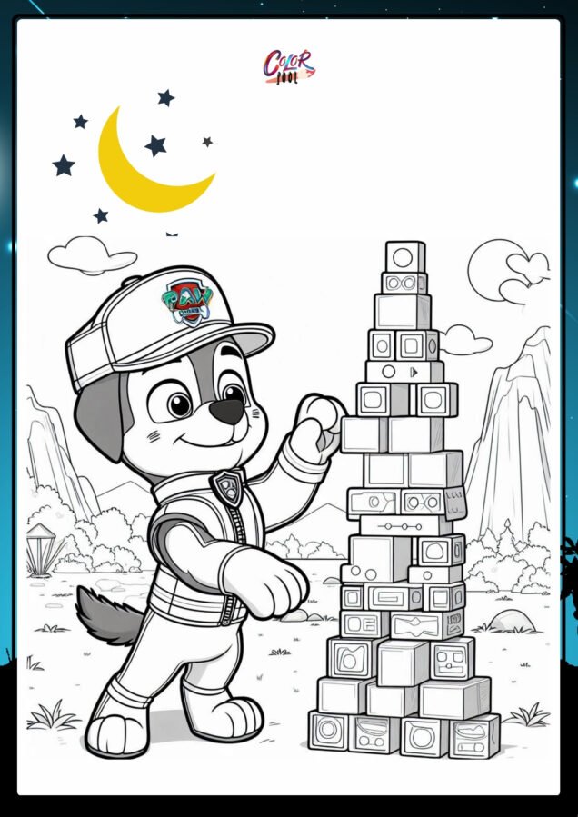 paw patrolcoloring book design drawing