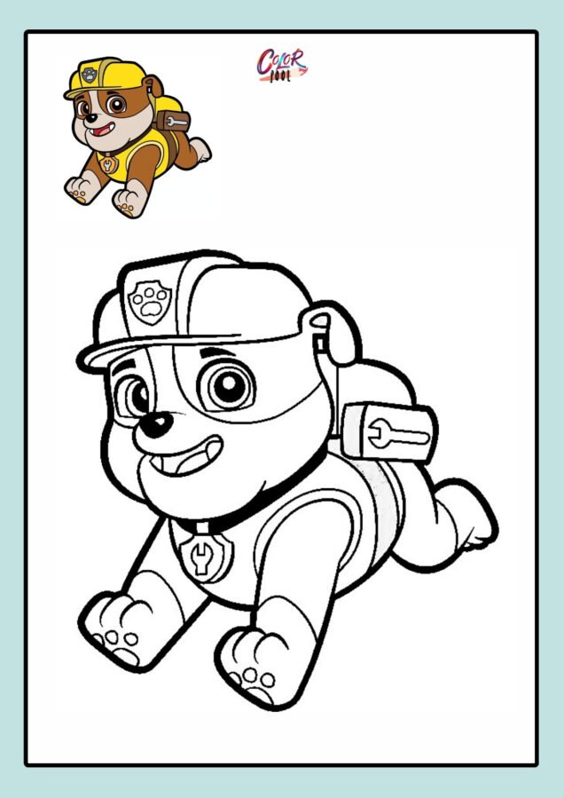 rubble paw patrol coloring page