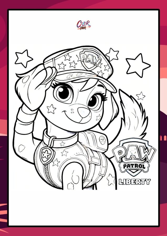 skye paw patrol coloring page