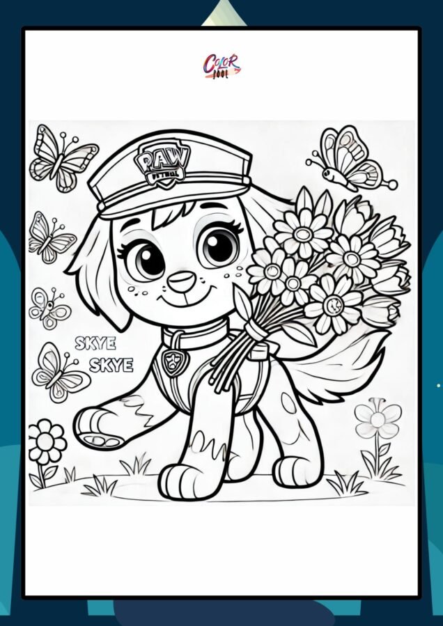 marshall paw patrol coloring page​