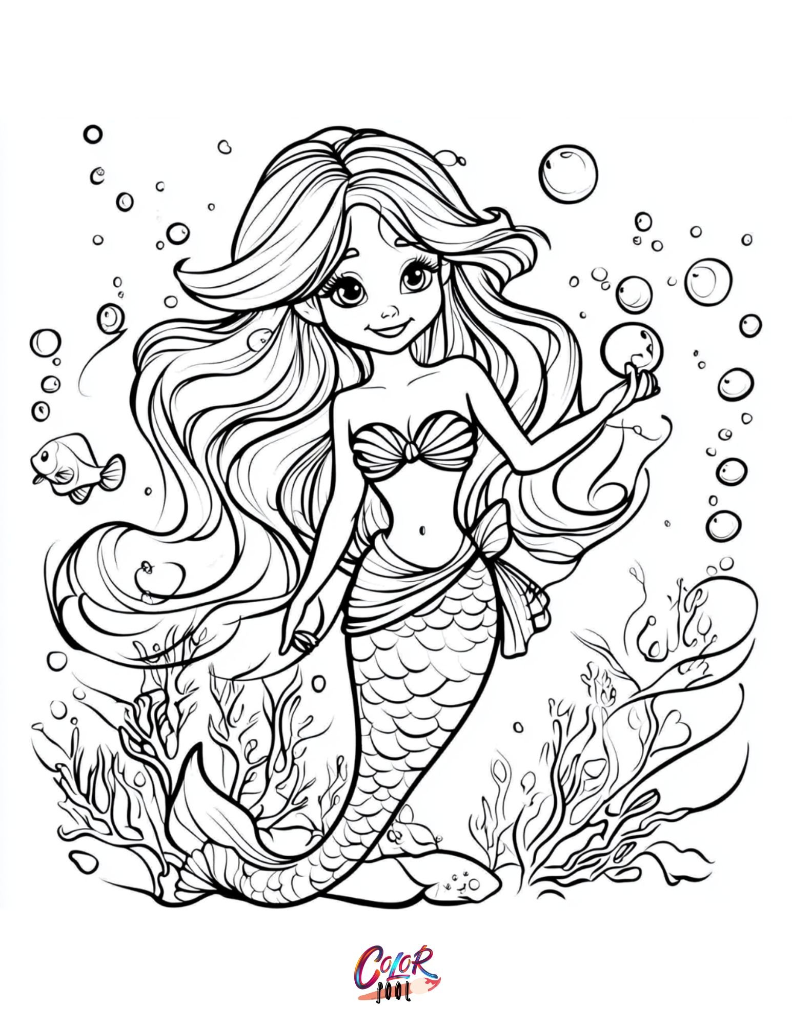 ariel printable coloring pages