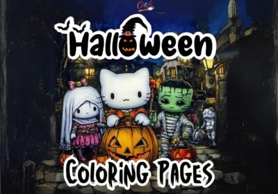 halloween hello kitty coloring pages