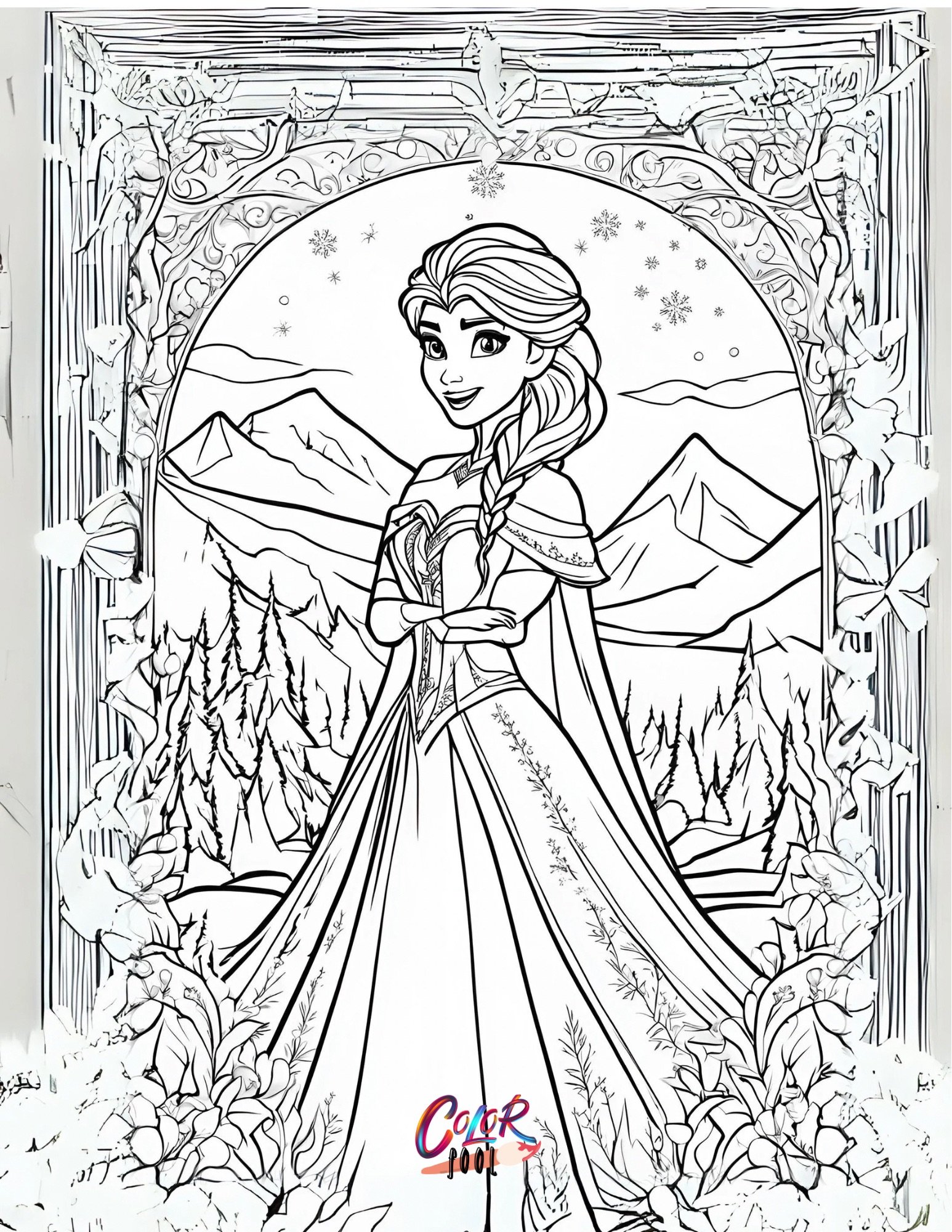 elsa pictures to color