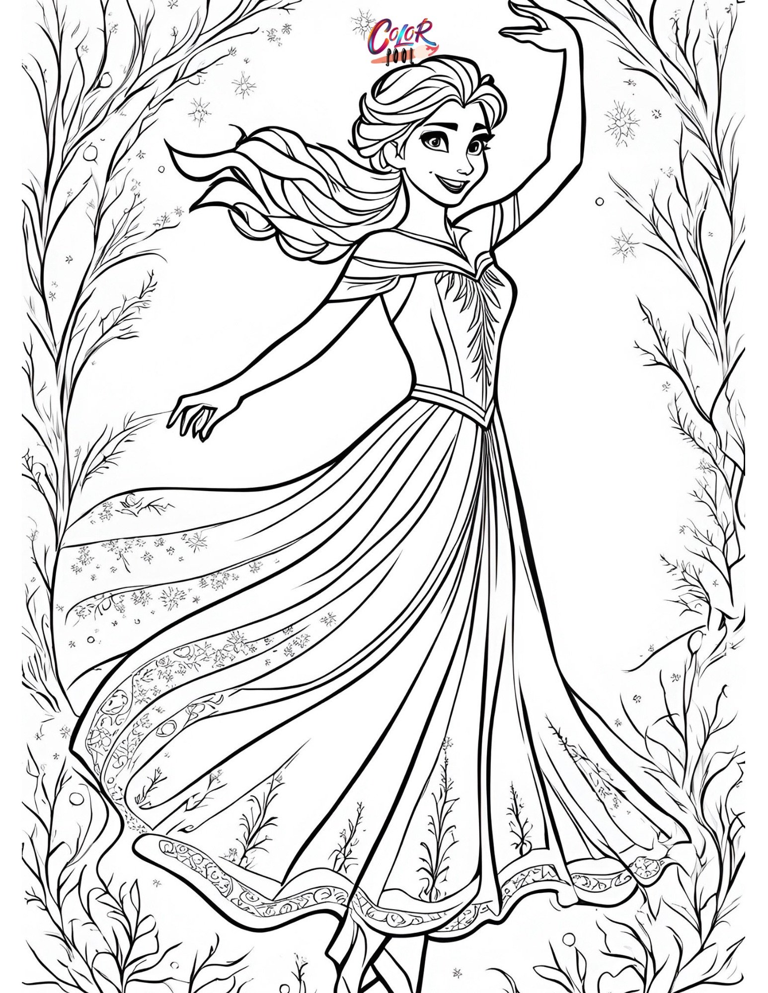 coloring page elsa