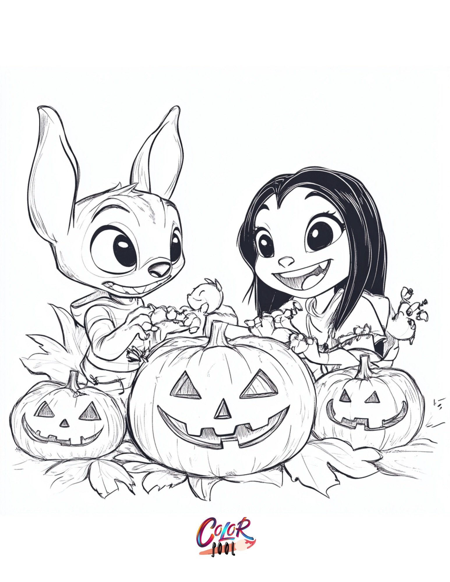 simple disney halloween coloring pages