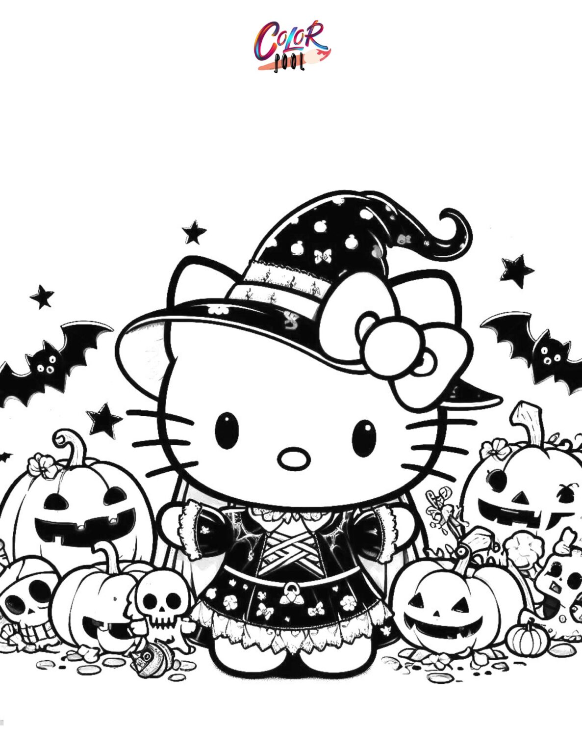 Halloween Hello Kitty Coloring - Halloween Hello Kitty Coloring Pages.zip 18 1 1187x1536