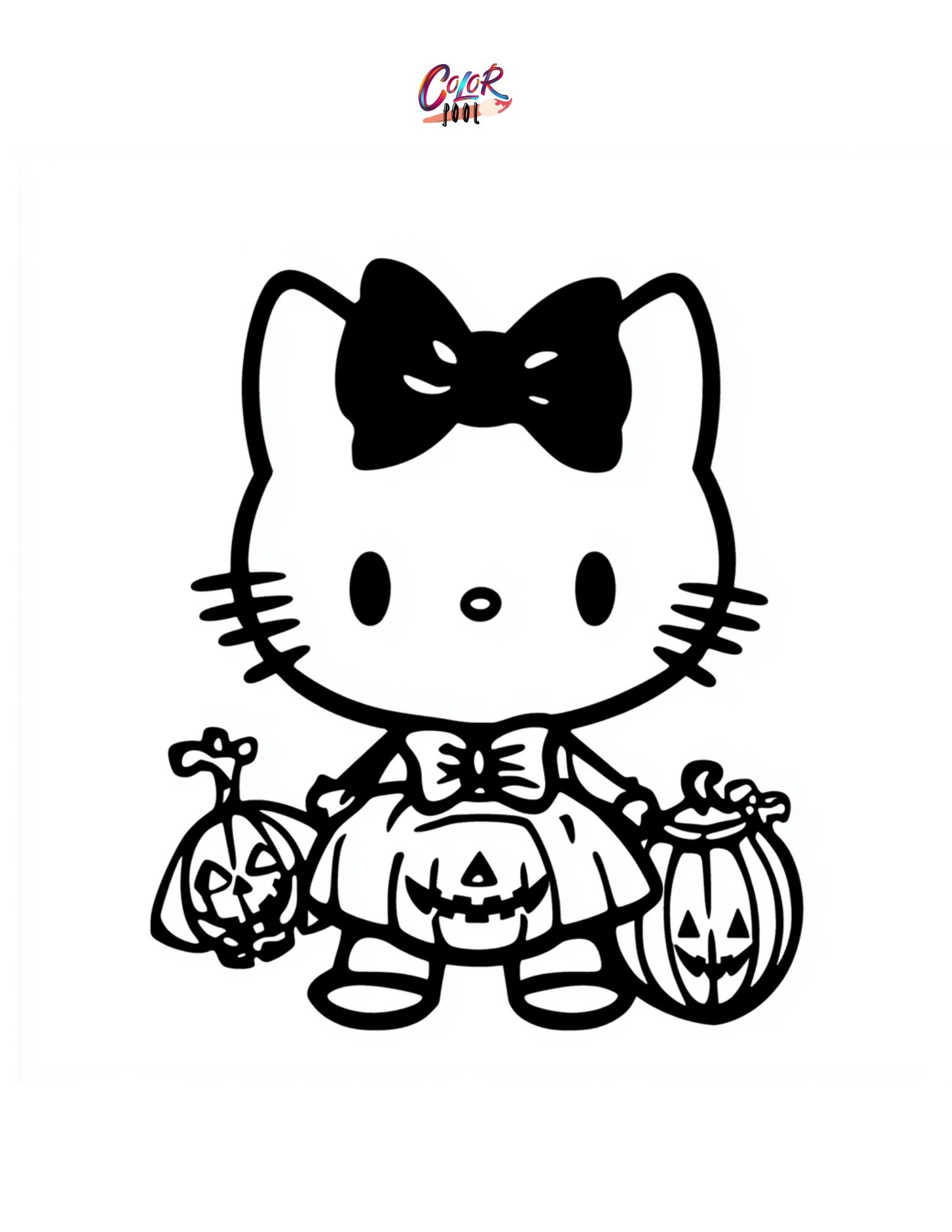 halloween hello kitty coloring pages