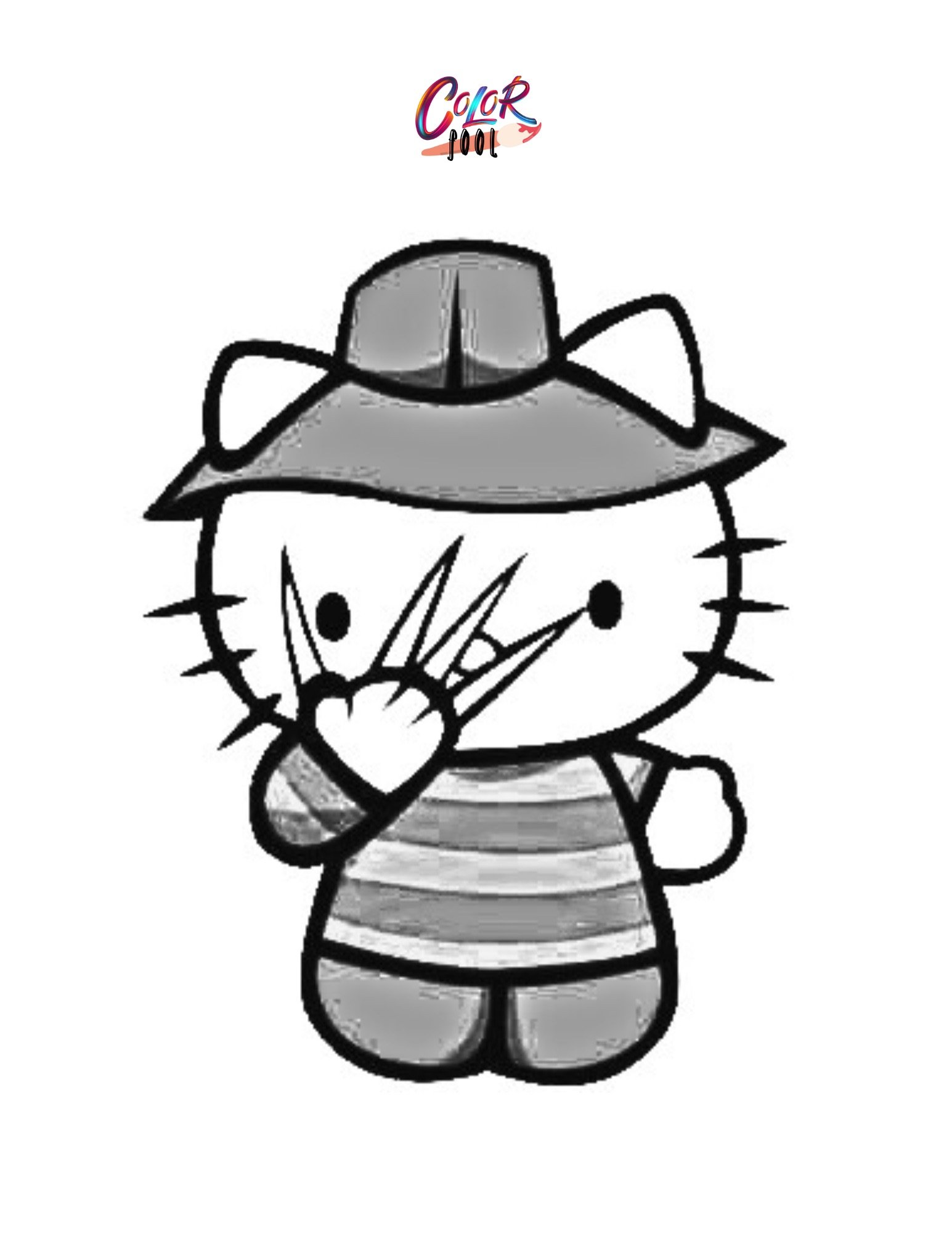 hello kitty coloring page halloween