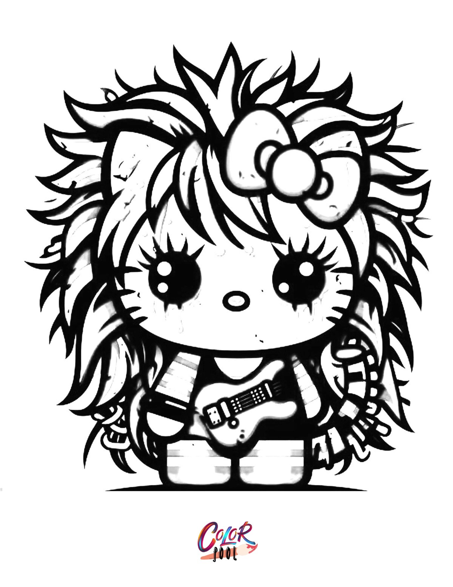 halloween hello kitty coloring page