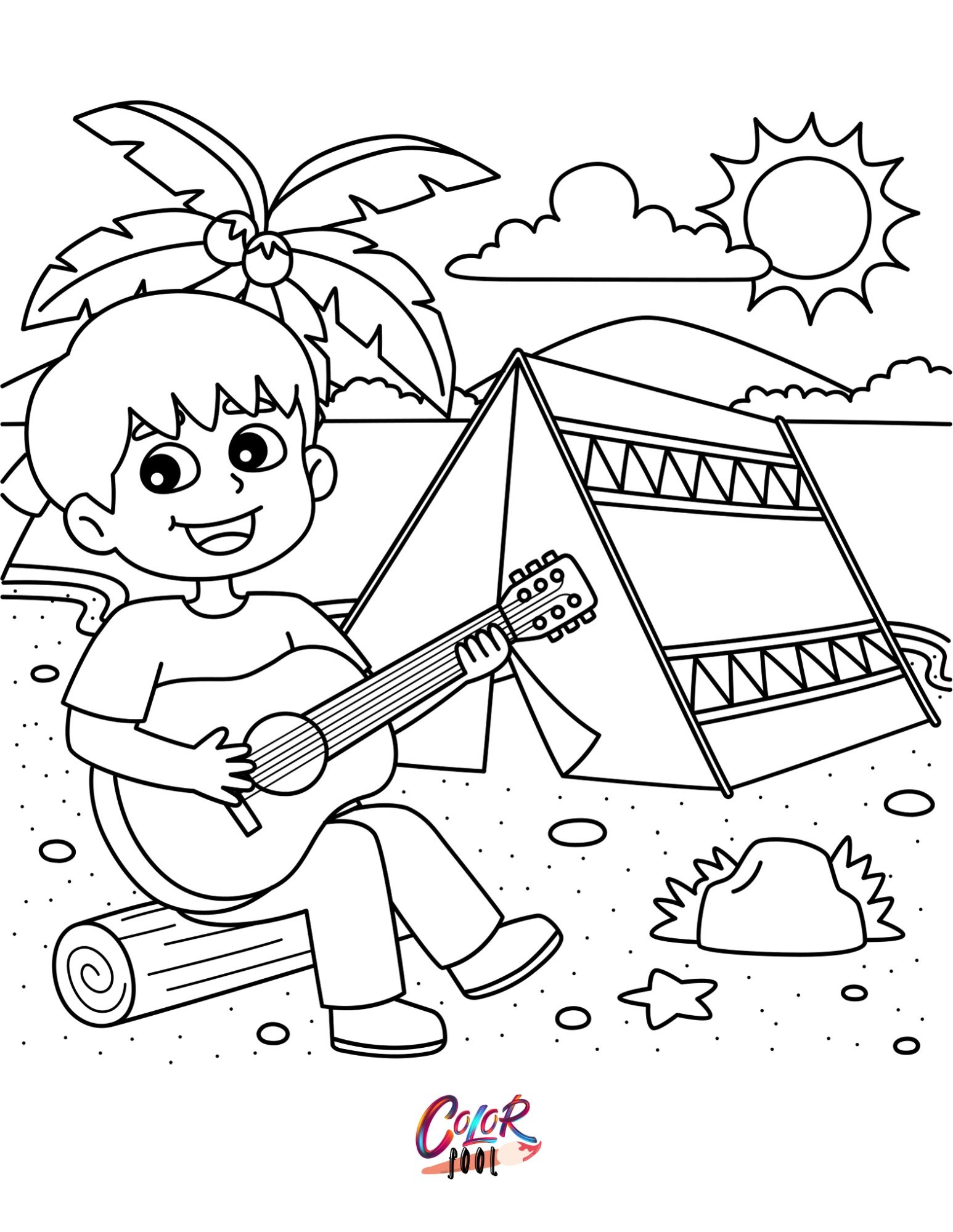 easy summer coloring page