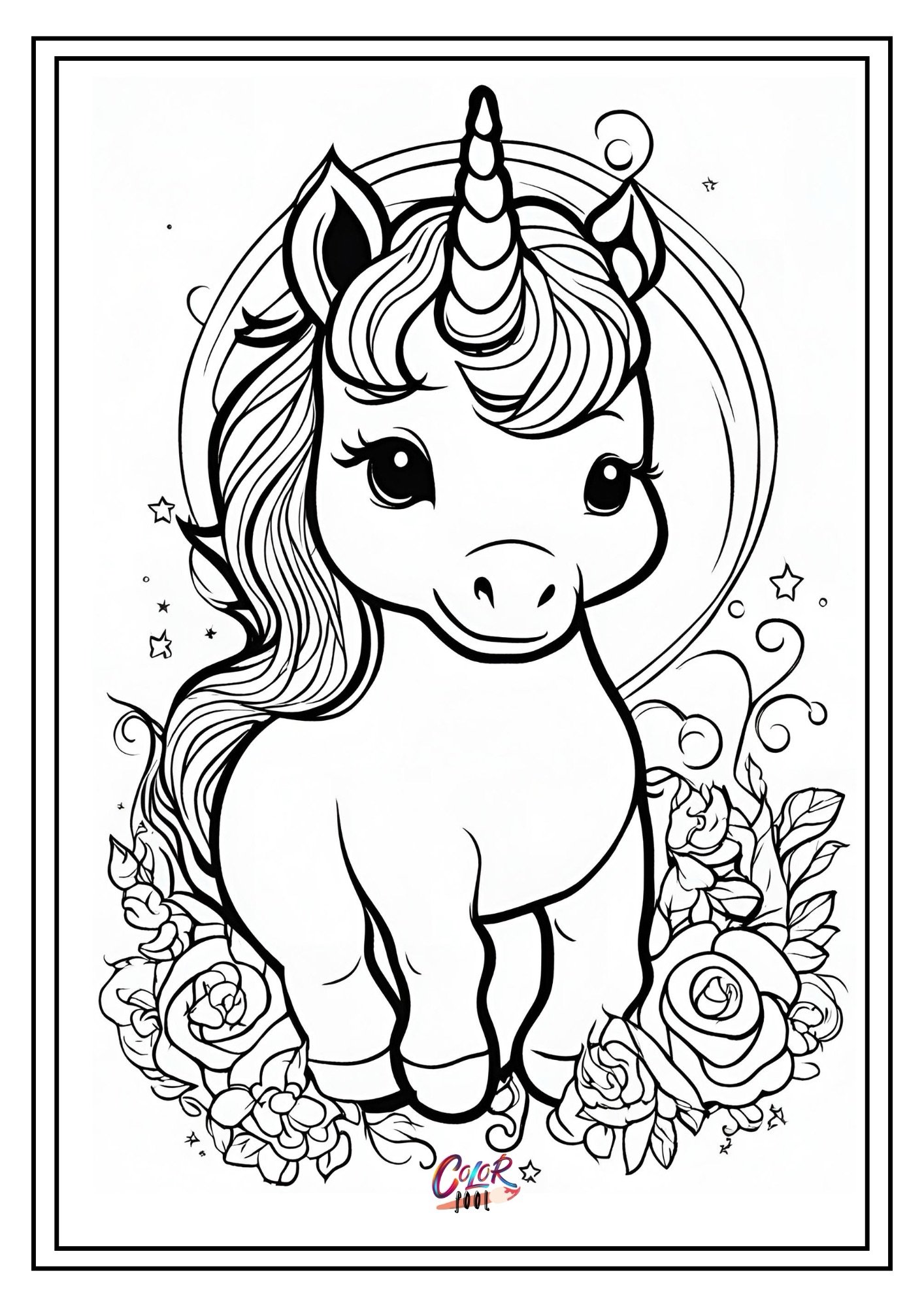 Unicorn colouring pages