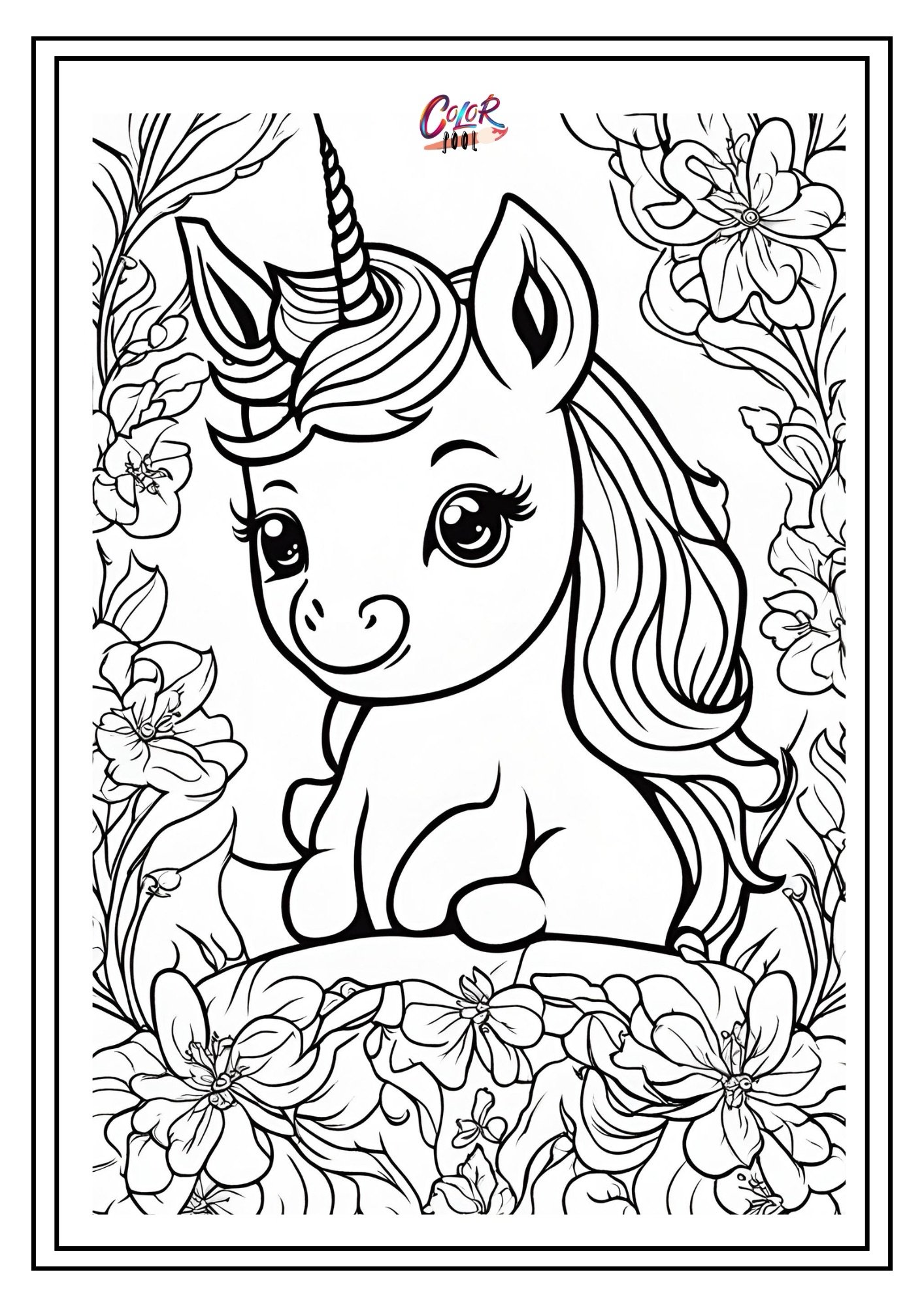 Unicorn coloring pages for kids