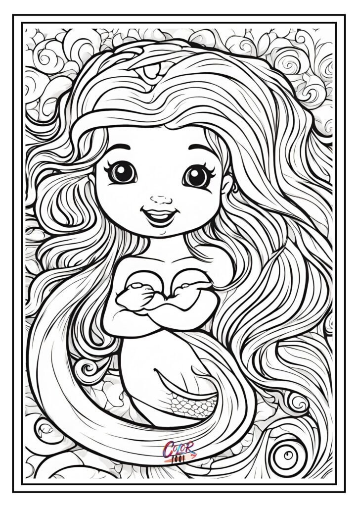 halle bailey little mermaid coloring pages