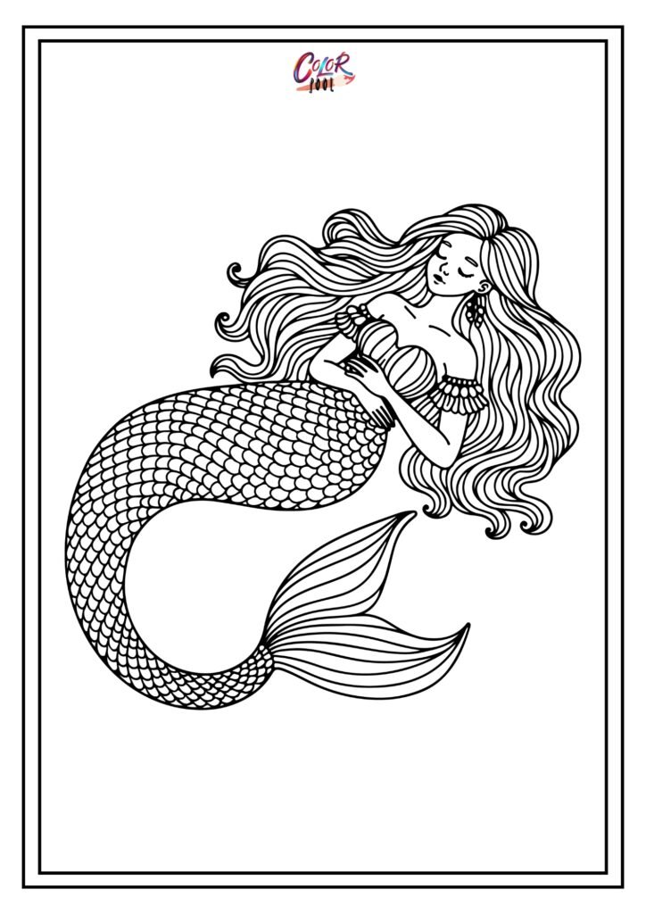 mermaid anime coloring pages