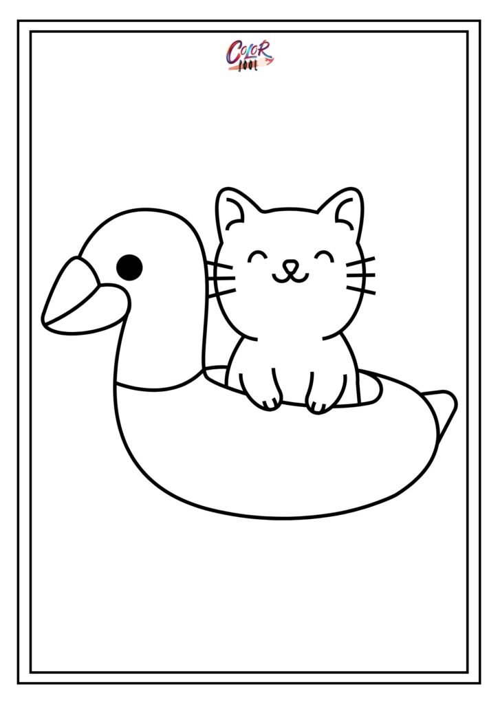 kawaii cat easy cute cat coloring pages