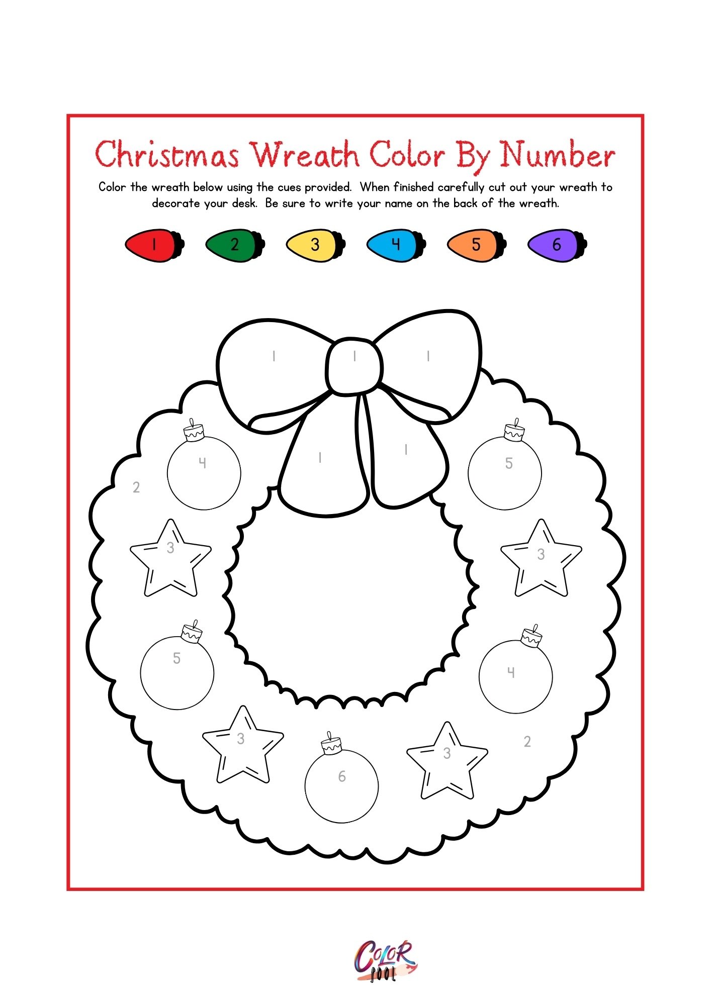 Color by Number Christmas coloring pages