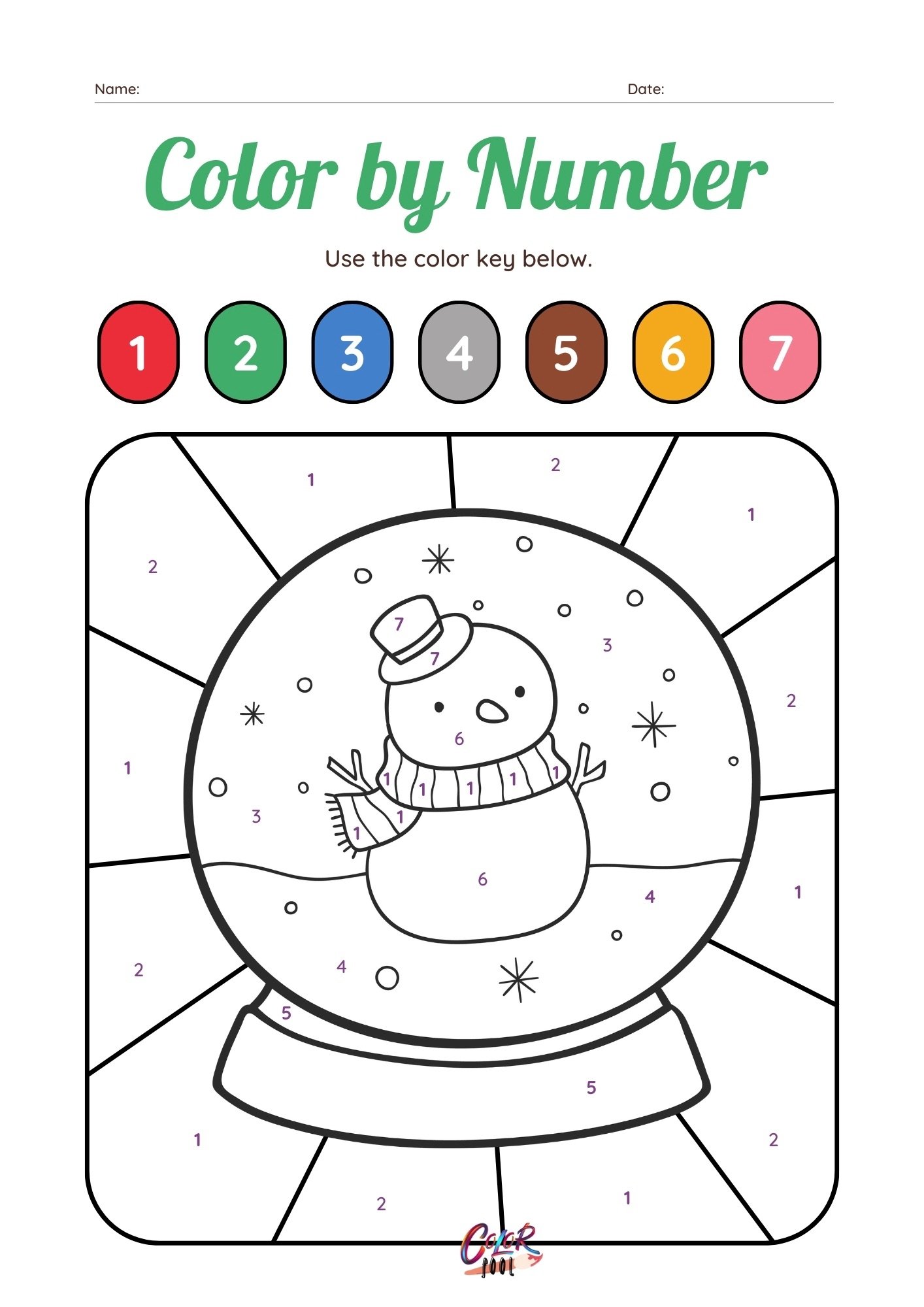 Color by Number Christmas printable 