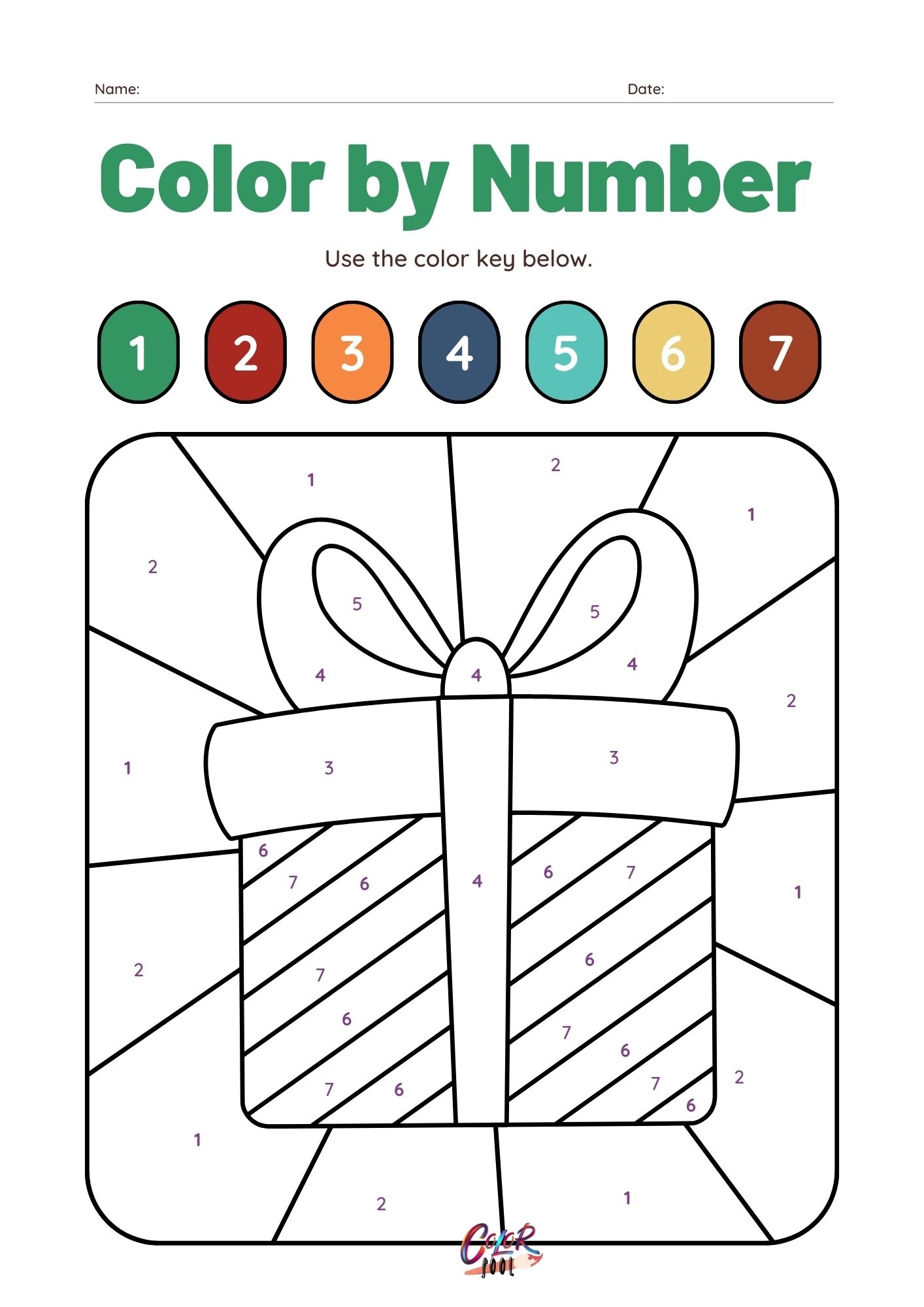 Color by number Christmas pages