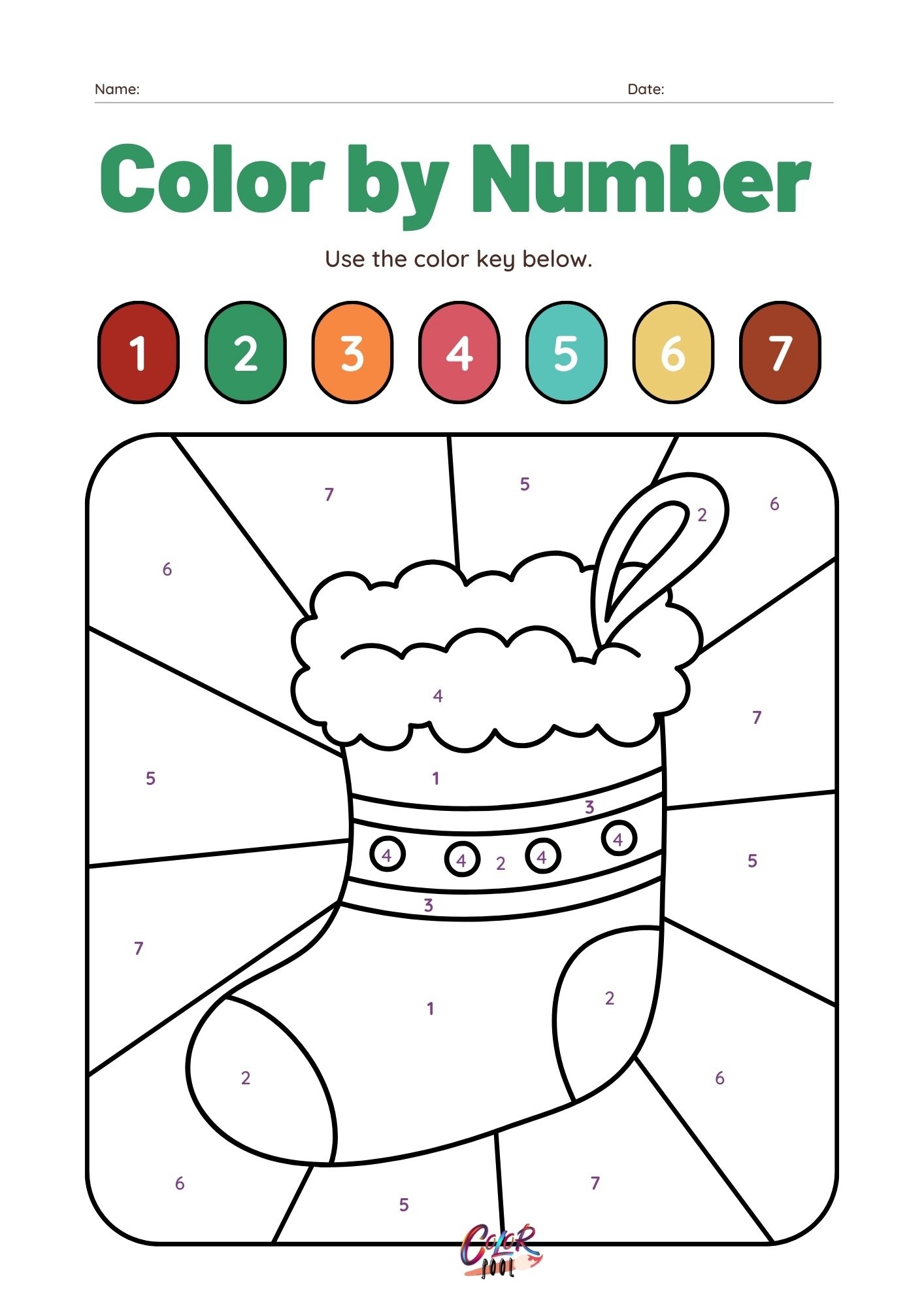 Christmas coloring by number 