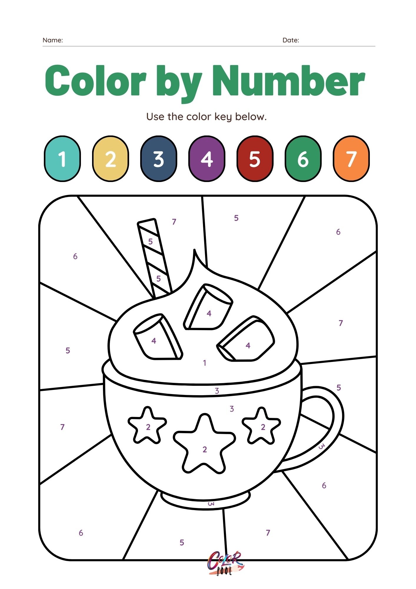 Christmas color by number printable 