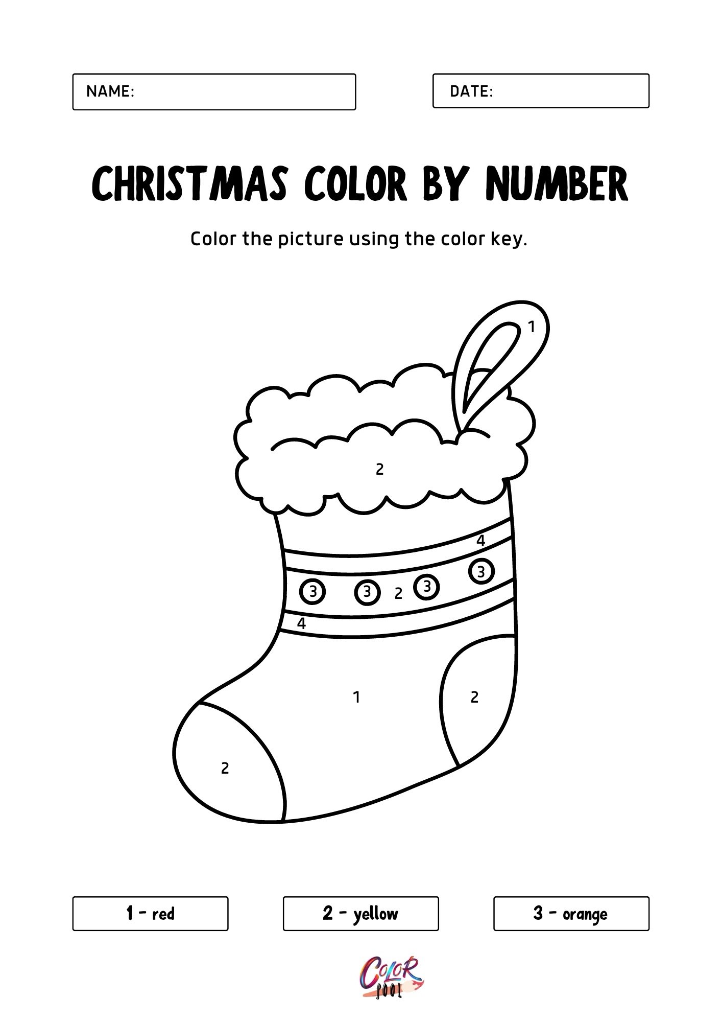 Number Christmas coloring pages