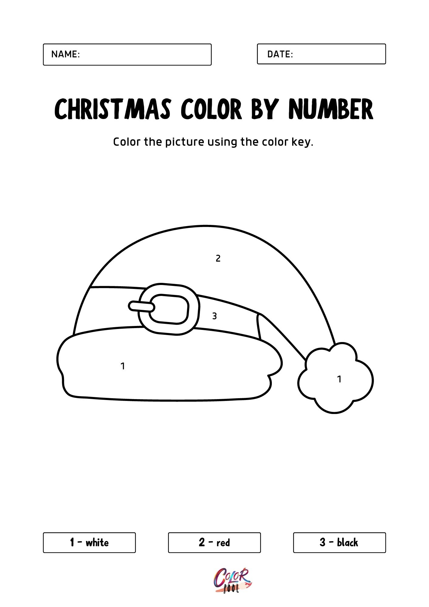 Color by Number Christmas coloring sheets