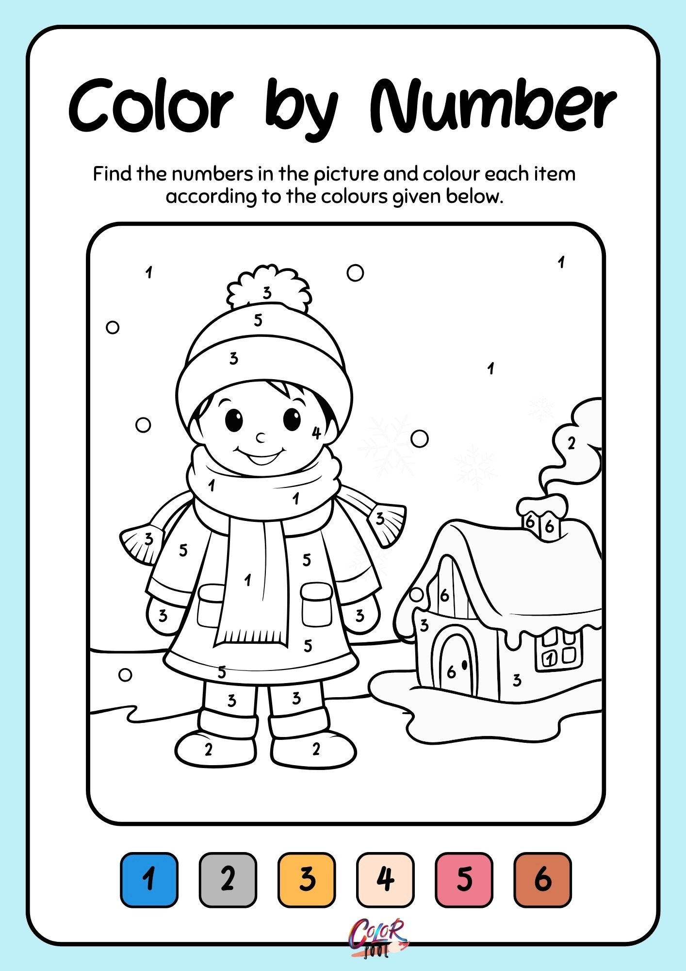 Christmas coloring pages numbers