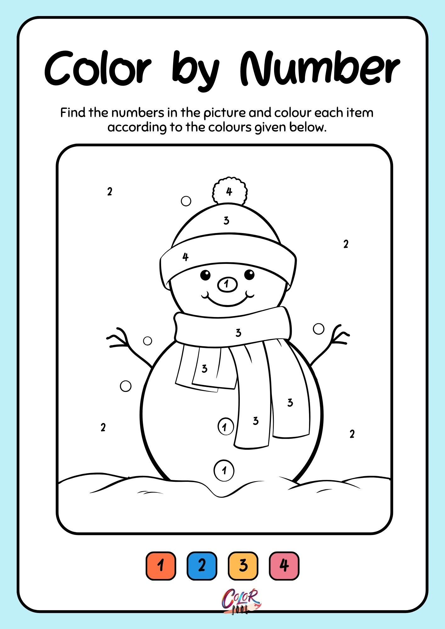 Coloring by numbers Christmas