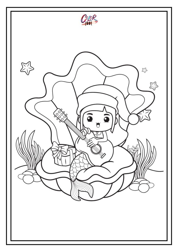 mermaid adult coloring pages