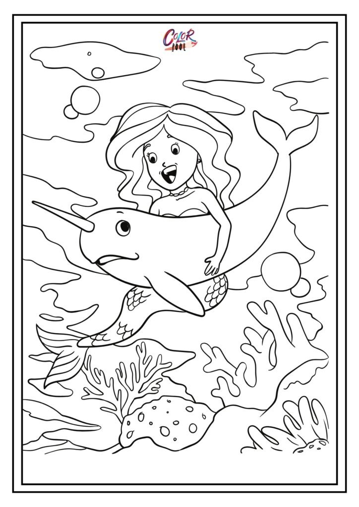 mermaid tail coloring page​