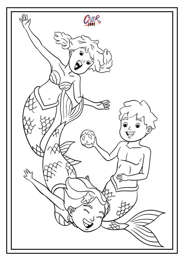 coloring pages mermaid printable