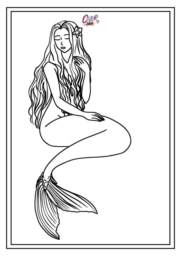 beautiful mermaid coloring pages​