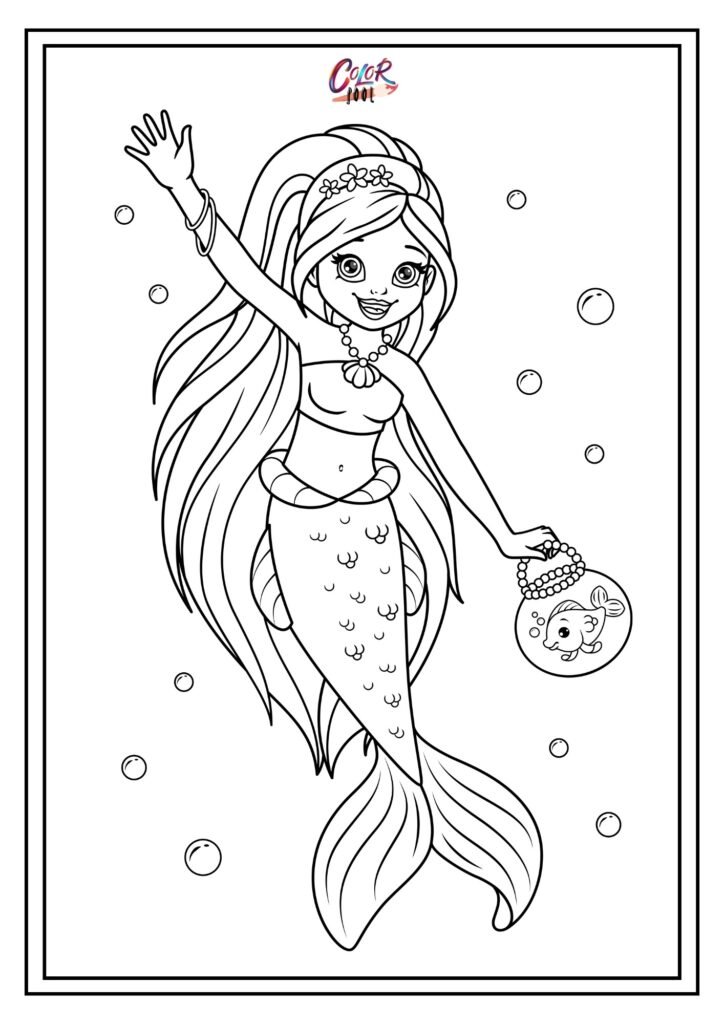 mermaid coloring pages print