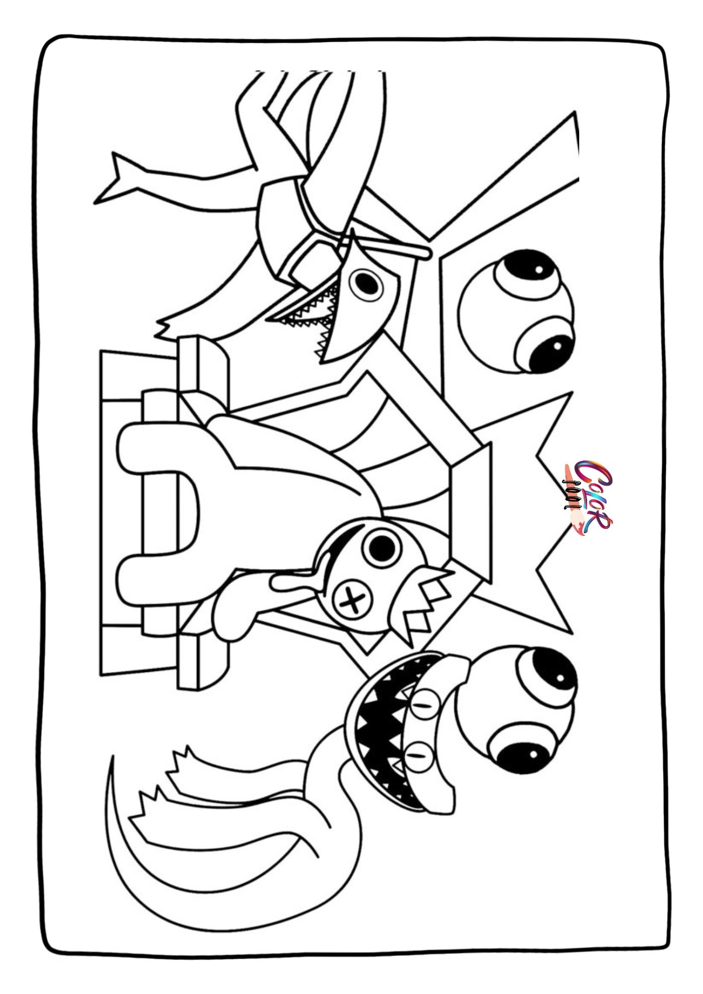 rainbow friend coloring page 