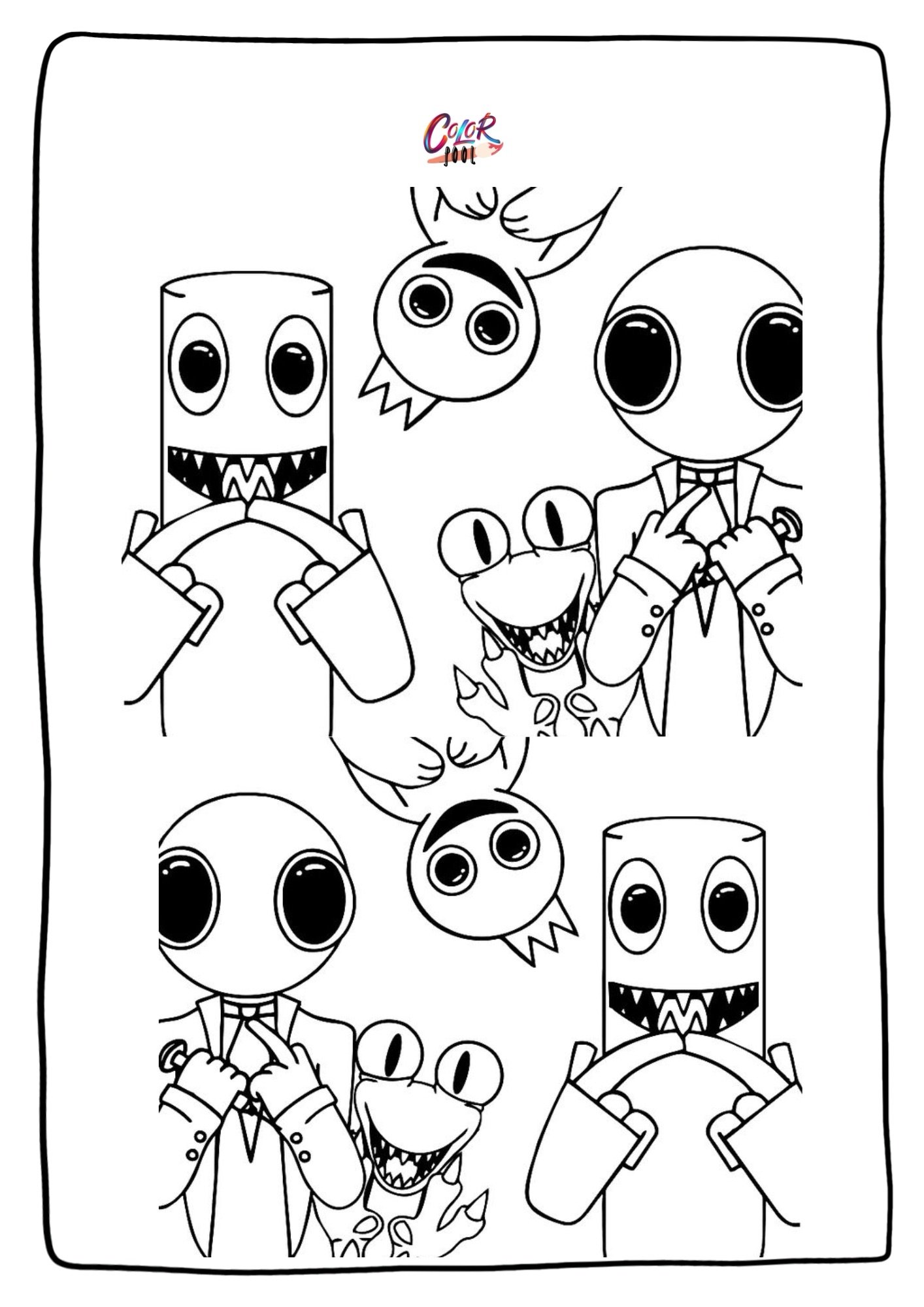 coloring page rainbow friends 