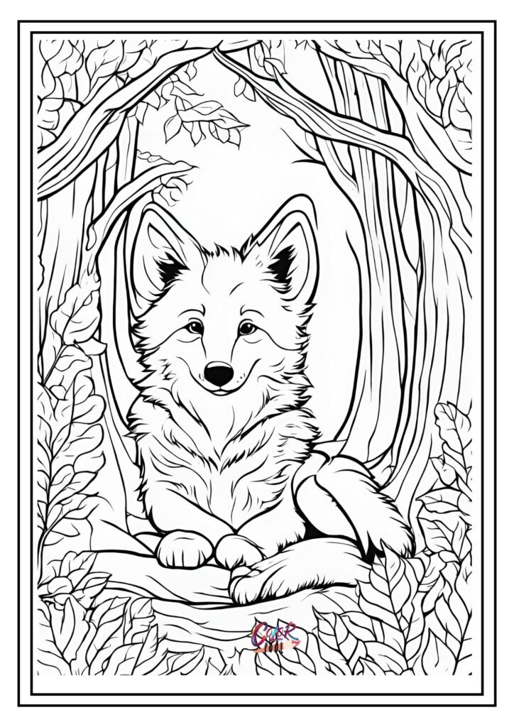 Free wolf colouring pages printable​
