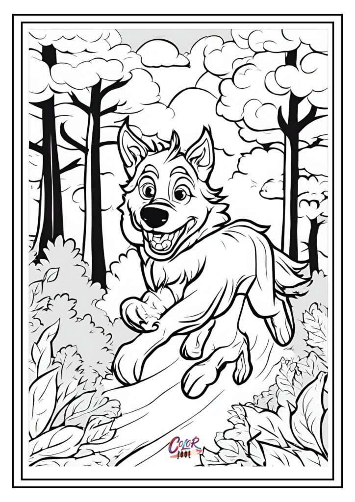 coloring wolf pages
