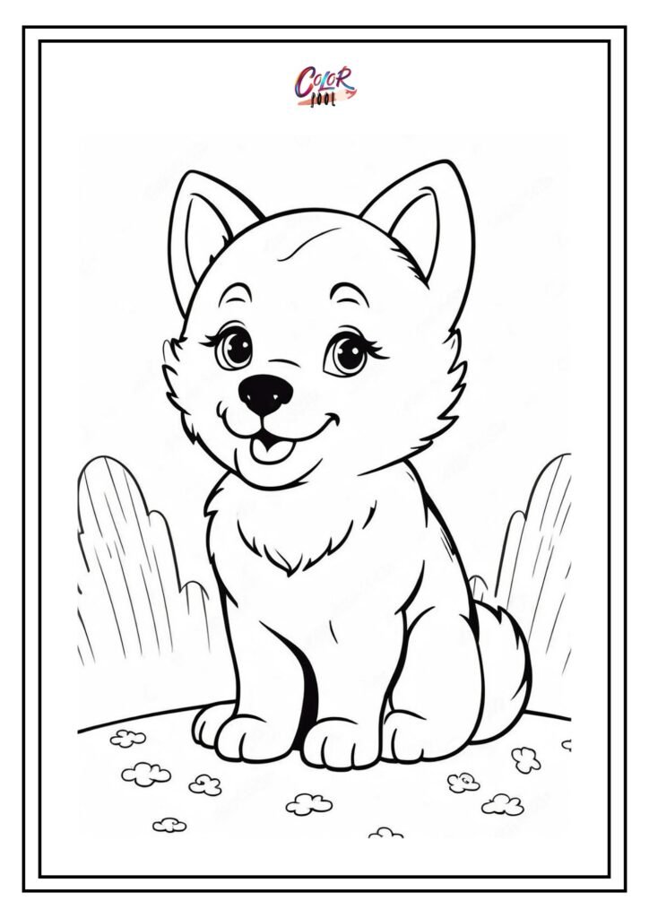 coloring page of a wolf
