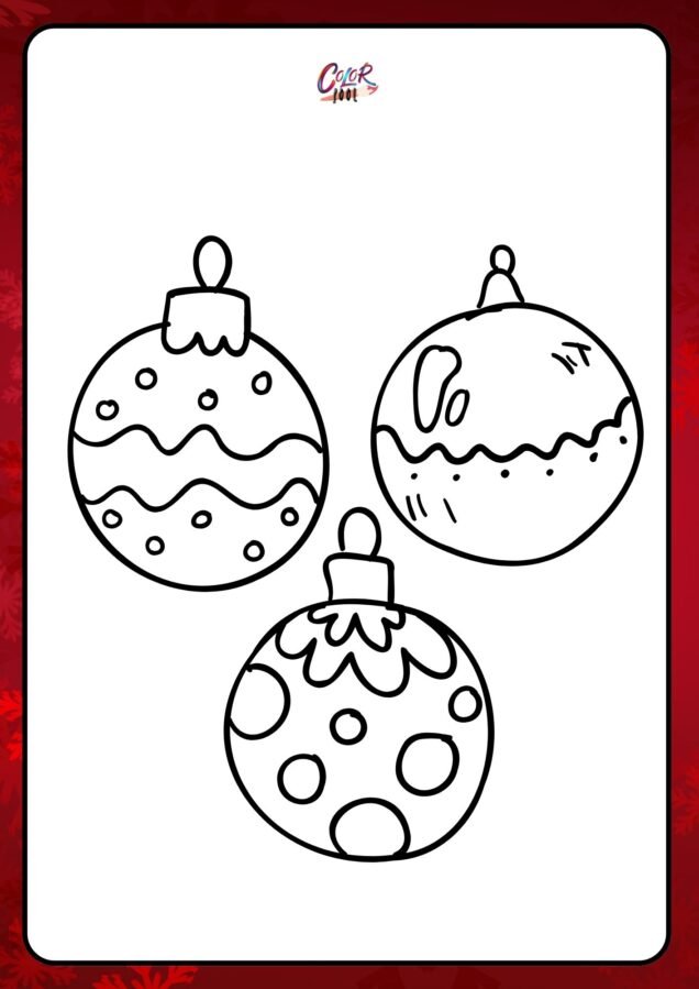 easy christmas ornaments coloring pages​

