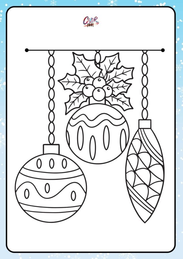 christmas ornament coloring pages printable​

