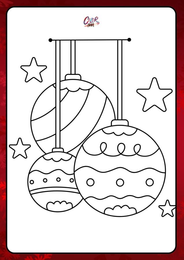 christmas ornament coloring page printable