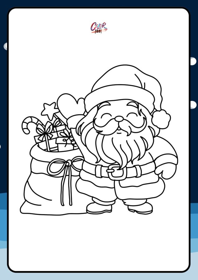 santa christmas coloring pages for adults​


